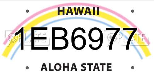 1EB6977 Hawaii License Plate