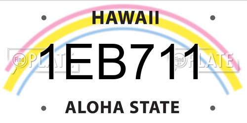 1EB711 Hawaii License Plate