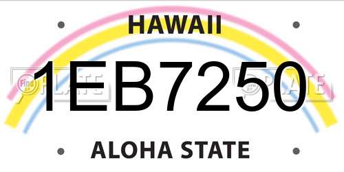 1EB7250 Hawaii License Plate