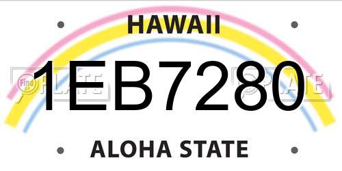1EB7280 Hawaii License Plate