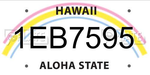 1EB7595 Hawaii License Plate