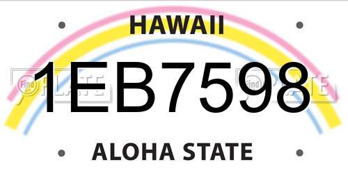 1EB7598 Hawaii License Plate