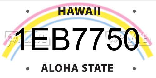 1EB7750 Hawaii License Plate