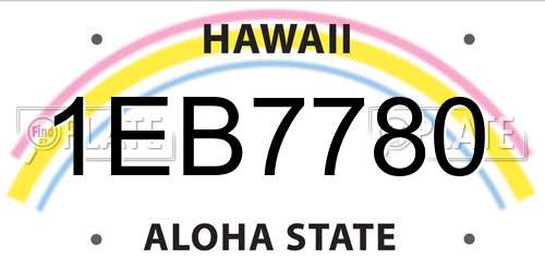 1EB7780 Hawaii License Plate