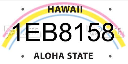 1EB8158 Hawaii License Plate