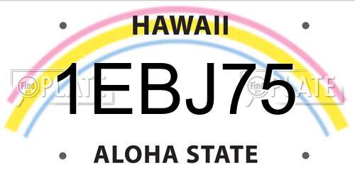 1EBJ75 Hawaii License Plate