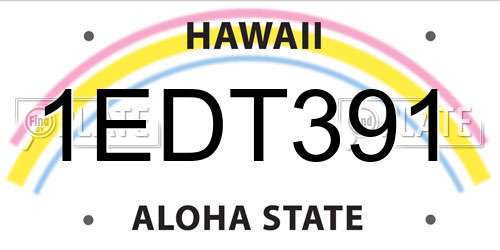 1EDT391 Hawaii License Plate