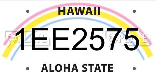 1EE2575 Hawaii License Plate