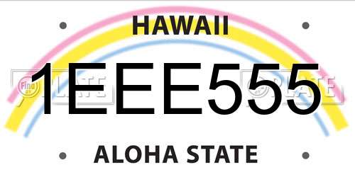1EEE555 Hawaii License Plate