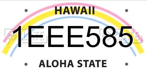1EEE585 Hawaii License Plate