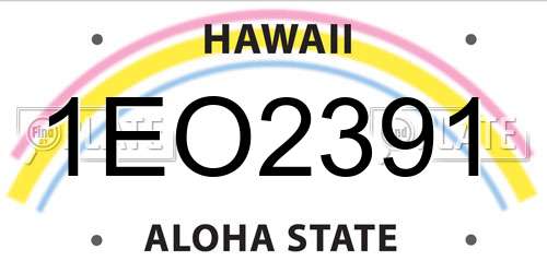 1EO2391 Hawaii License Plate