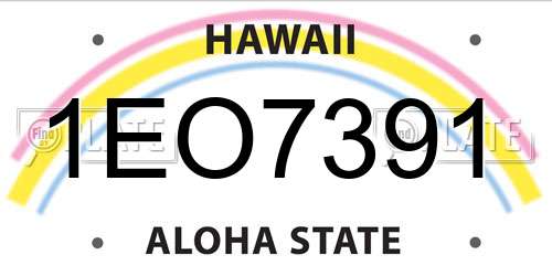 1EO7391 Hawaii License Plate