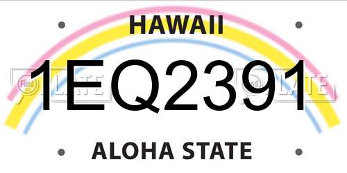 1EQ2391 Hawaii License Plate