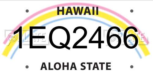 1EQ2466 Hawaii License Plate