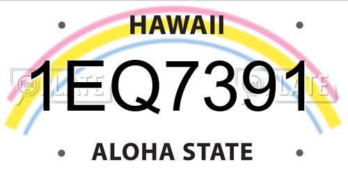 1EQ7391 Hawaii License Plate