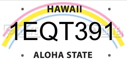 1EQT391 Hawaii License Plate