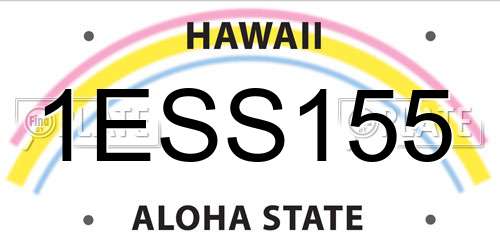 1ESS155 Hawaii License Plate