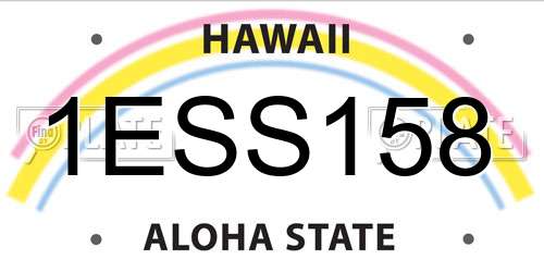1ESS158 Hawaii License Plate