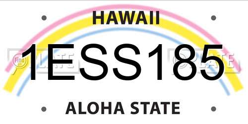 1ESS185 Hawaii License Plate