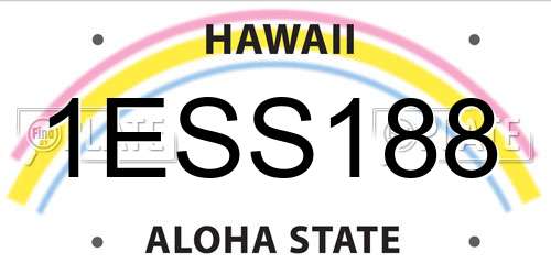 1ESS188 Hawaii License Plate