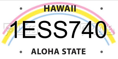 1ESS740 Hawaii License Plate
