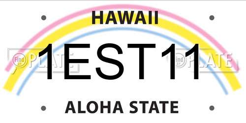 1EST11 Hawaii License Plate