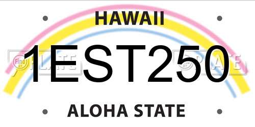 1EST250 Hawaii License Plate