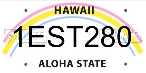 1EST280 Hawaii License Plate