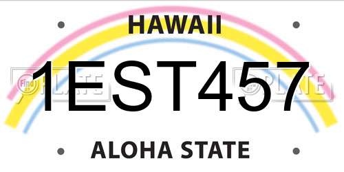 1EST457 Hawaii License Plate