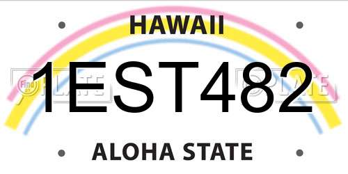 1EST482 Hawaii License Plate
