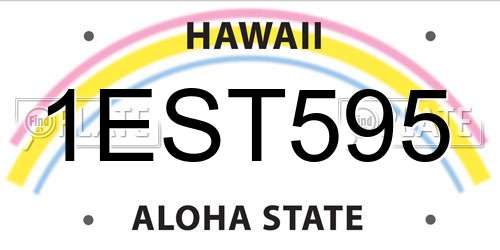 1EST595 Hawaii License Plate