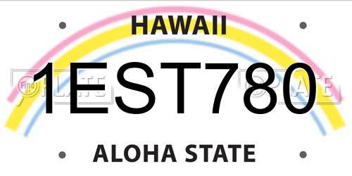 1EST780 Hawaii License Plate