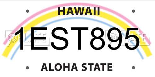 1EST895 Hawaii License Plate