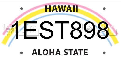 1EST898 Hawaii License Plate