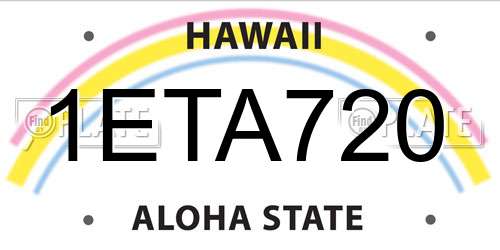 1ETA720 Hawaii License Plate
