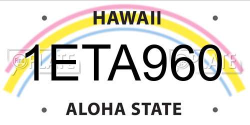 1ETA960 Hawaii License Plate