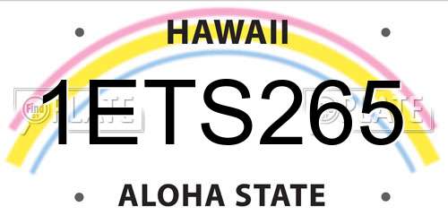 1ETS265 Hawaii License Plate