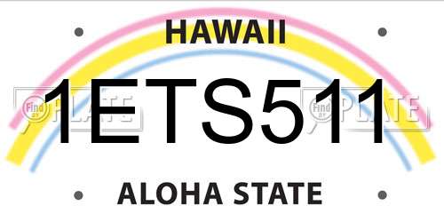 1ETS511 Hawaii License Plate