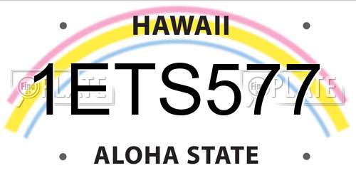 1ETS577 Hawaii License Plate
