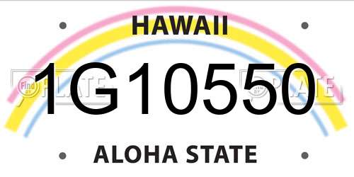 1G10550 Hawaii License Plate