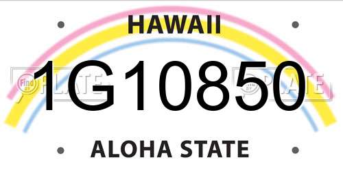 1G10850 Hawaii License Plate