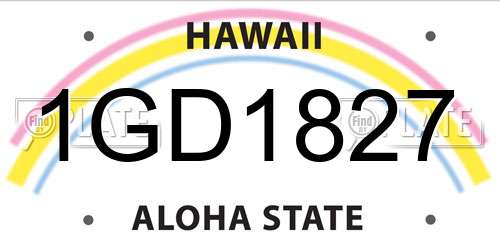 1GD1827 Hawaii License Plate