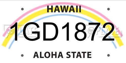 1GD1872 Hawaii License Plate