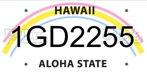 1GD2255 Hawaii License Plate