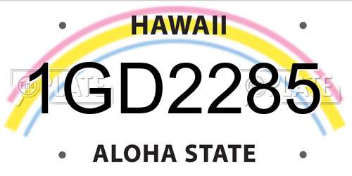 1GD2285 Hawaii License Plate