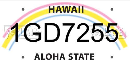 1GD7255 Hawaii License Plate