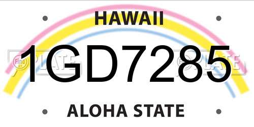 1GD7285 Hawaii License Plate