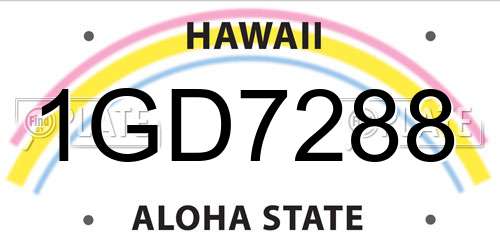 1GD7288 Hawaii License Plate