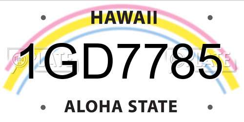 1GD7785 Hawaii License Plate