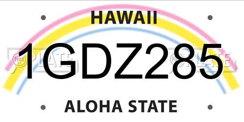 1GDZ285 Hawaii License Plate